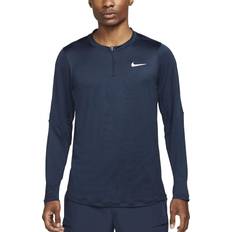 Blue - Tennis Tops Nike Dri-Fit Advantage Half-Zip Long Sleeve Men