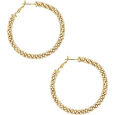 Ettika Rope Hoop Earrings - Gold/Transparent
