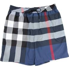 S Swimwear Burberry Exaggerated Check Drawcord Swim Shorts - Carbon Blue