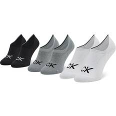 Calvin Klein Polyester Socks Calvin Klein Footie High Cut Logo Socks 3-pack - Mid Grey Melange