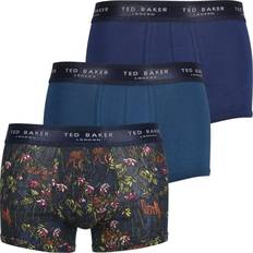 Purple Men's Underwear Ted Baker 3-Pack Solid Boxer Trunks, Blue/Grey/Navy