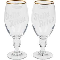 Stella Artois Heritage Chalice (2-Pack) Clear Gold Drink Glass 2pcs