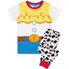 Toy Story Girls Cowgirl Jessie lång pyjamas uppsättning White/Blue/Black/Yellow 3-4