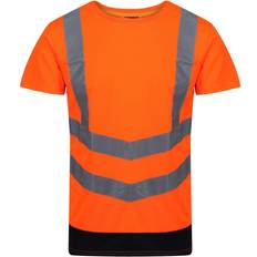 Regatta T-shirts & Tank Tops Regatta Mens Pro High-Vis Short-Sleeved T-Shirt (Yellow/Navy)