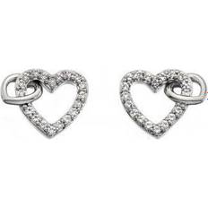 Hot Diamonds Togetherness Open Heart Earrings - Silver/Diamonds