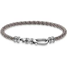 Thomas Sabo Leather Bracelet - Grey/Silver