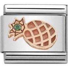 Nomination Composable Classic Link Pineapple Charm - Silver/Rose Gold/Green