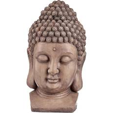 Decorative Garden Figure Buddha Head Grey Polyresin (35 x 65,5 x 38 cm) Figurine