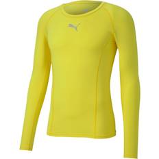 Men - Yellow Base Layers Puma Langærmet T-shirt LIGA Baselayer Tee LS 655920-017 Størrelse