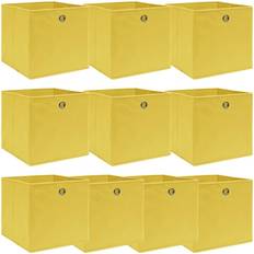 vidaXL 10 pcs Yellow 32x32x32 cm Fabric Storage Box