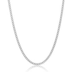 Adornia Cuban Curb Chain Necklace - Silver