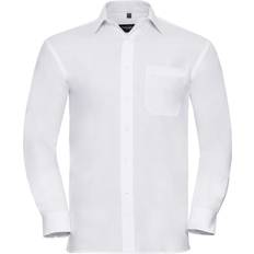 XL Shirts Russell Mens Long Sleeve Pure Cotton Work Shirt (3XL) (White)