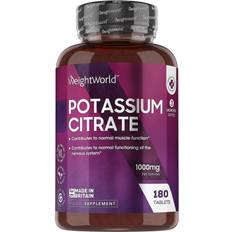 WeightWorld Potassium Citrate 1000mg 180 Tablets Natural Potassium Supplement For Normal Muscles Function