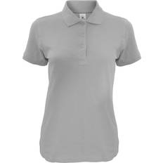 Viscose - Women Polo Shirts B&C Collection Women's Safran Timeless Short-Sleeved Pique Polo Shirt - Heather Grey