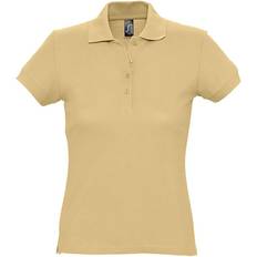 Beige - Women Polo Shirts Sol's Women's Passion Pique Polo Shirt - Sand