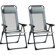 OutSunny Folding Chair Set Grey 700 x 1,090 mm
