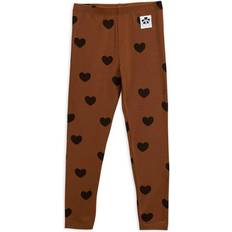 Mini Rodini Trousers Mini Rodini Basic Hearts Leggings - Brown (1000006816)