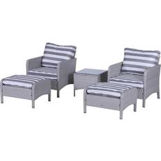 Armrests Outdoor Lounge Sets OutSunny 860-066V01 Outdoor Lounge Set, 1 Table incl. 2 Sofas