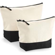 Westford Mill Dipped Base Canvas Accessory Bag (Pack of 2) (M) (Natural/Black)