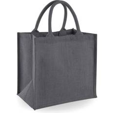 Westford Mill Midi Jute Tote Bag (One Size) (Light Graphite/Graphite)