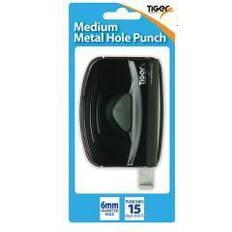 Black Scrapbooking Tiger Medium Metal 2 Hole Punch Pk6 TGR01517
