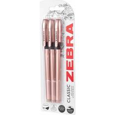 White Ballpoint Pens Zebra Classic Rose Gold 3 Pack