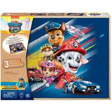 Spin Master Classic Jigsaw Puzzles Spin Master Games 6028789 3 Wooden Box-Puzzle Motifs from Paw Patrol: The Cinema Film