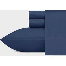 Nautica 200-Thread-Count Solid Captain's Bed Sheet Blue (243.84x205.74cm)