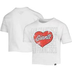 New Era T-shirts New Era Girls Youth San Francisco Giants Flip Sequin Heart Crop Top