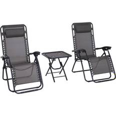 Foldable Garden Chairs Garden & Outdoor Furniture OutSunny 84B-271BK