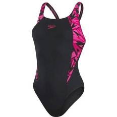 Black Swimsuits Speedo Hyperboom Splice Muscleback Swimsuit - Black/Pink