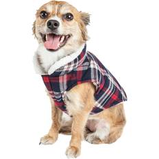 Pet Life Puddler Classical Fashion Plaid Dog Coat Large