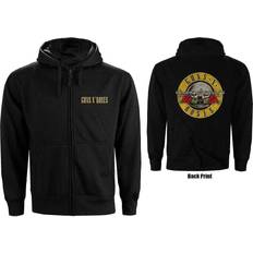 Guns N Roses Men Classic Logo Zippered Hooded Sweatshirt
