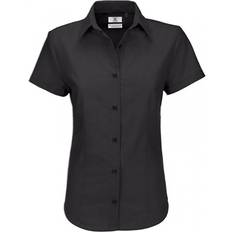 B&C Ladies Oxford Short Sleeve Shirt Ladies Shirts (Black)