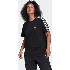 Adidas Women Tops adidas 3 Stripes T-Shirt (Plus Size) White/Black