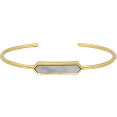 Geometric Prism Lace Agate Bangle in Plated Sterling