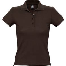 Sol's Women's People Pique Short Sleeve Cotton Polo Shirt - Chocolate