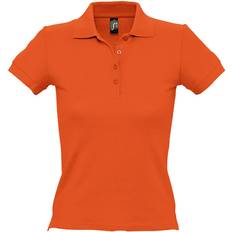 Sol's Women's People Pique Short Sleeve Cotton Polo Shirt - Orange