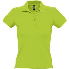 Green - Women Polo Shirts Sol's Women's People Pique Short Sleeve Cotton Polo Shirt - Apple Green
