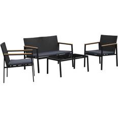Armrests Outdoor Lounge Sets OutSunny 860-092V70 Outdoor Lounge Set, 1 Table incl. 2 Chairs & 1 Sofas