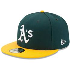 Men - Yellow Caps New Era Men's Oakland Athletics 59Fifty Home Authentic Hat