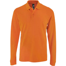 Men - Orange Polo Shirts Sols Perfect Long Sleeve Polo Shirt - Orange