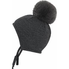 mp Denmark Chunky Oslo Baby Hat w. Real F - Dark Grey Melange (10-97506-497)