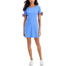 Tommy Hilfiger Tie Sleeve Scoop Neck Dress - French Blue