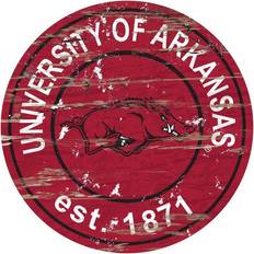 Fan Creations Arkansas Razorbacks Distressed Round Sign Board
