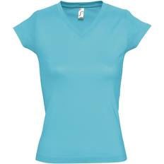 Sols Moon V Neck Short Sleeve T-shirt - Blue Atoll