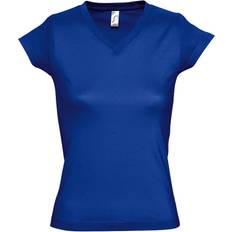 Sols Moon V Neck Short Sleeve T-shirt - Royal Blue