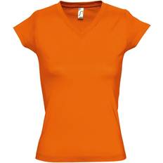 Sols Moon V Neck Short Sleeve T-shirt - Orange