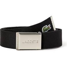 Lacoste Accessories Lacoste Engraved Buckle Woven Fabric Belt - Black