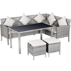 OutSunny Patio Dining Sets Garden & Outdoor Furniture OutSunny 860-093V70 Patio Dining Set, 1 Table incl. 1 Sofas